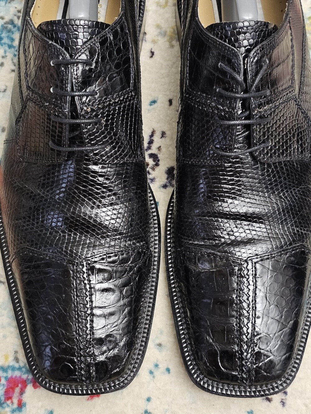David Eden Joplin Oxfords Men's Size 11.5 Crocodile & Lizard Skin Dress Shoes - Picture 5 of 16